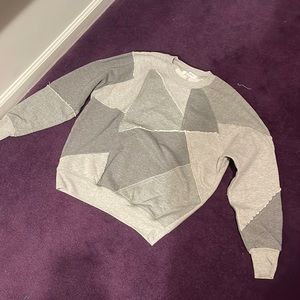 Frame grey Colorblock stitched crew neck sweatshirt XS